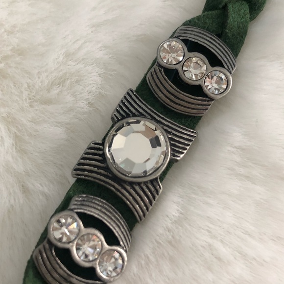 NWT Lia Sophia Olive Leather Crystal Bracelet - Picture 5 of 7